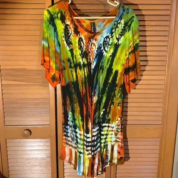 Colorful Gauze Dress - Picture 1 of 9